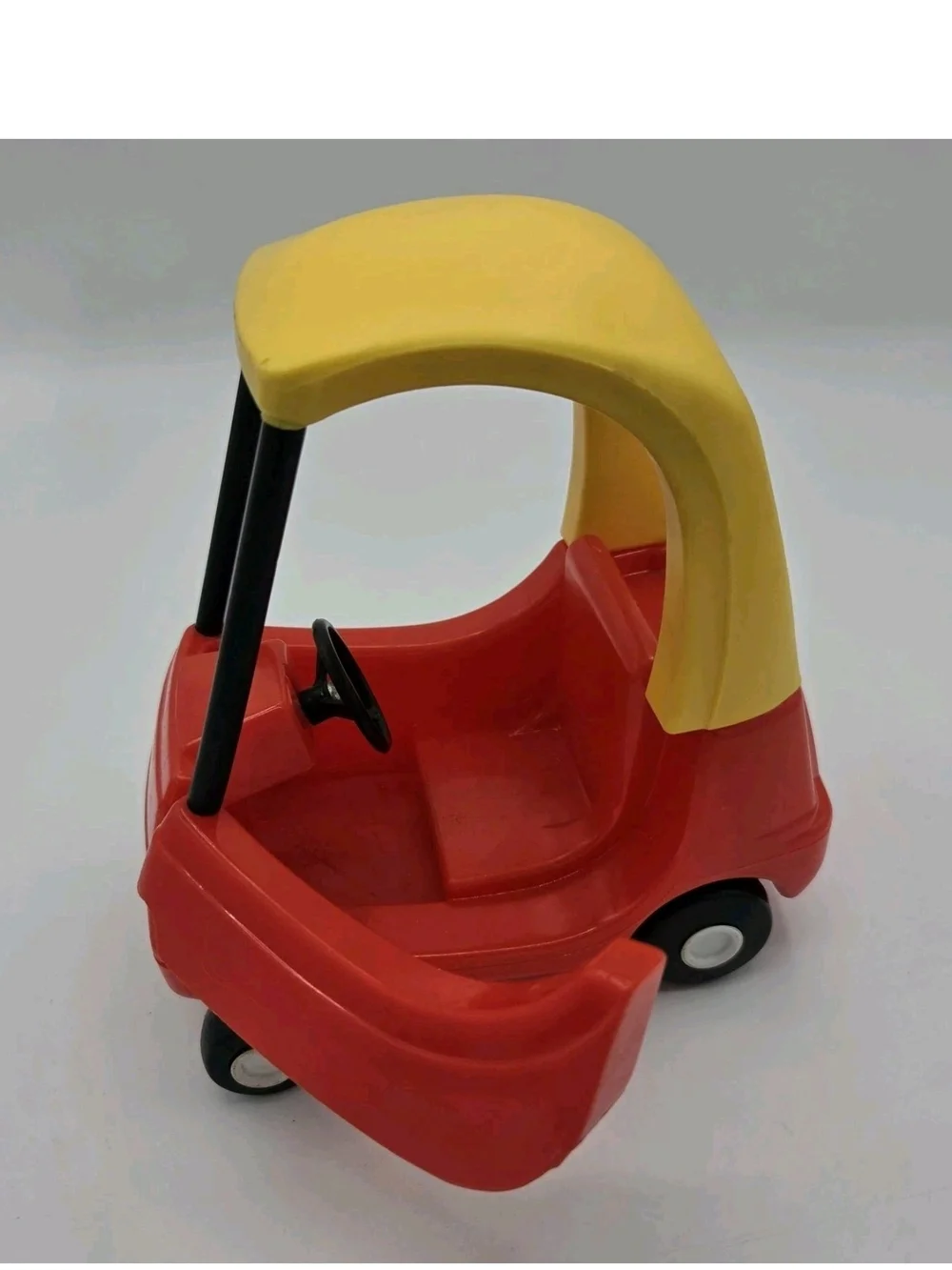 Little Tikes Dollhouse Cozy Coupe Miniature Vintage Red Yellow Mini Doll Car 6”
